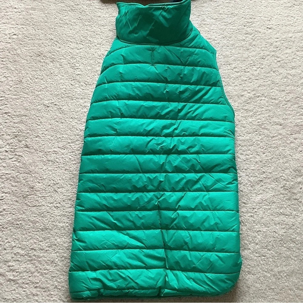 BOOTS & BARKLEY Reversible Puffer Vest XL Dog Coat NEW Green Navy Plaid Winter